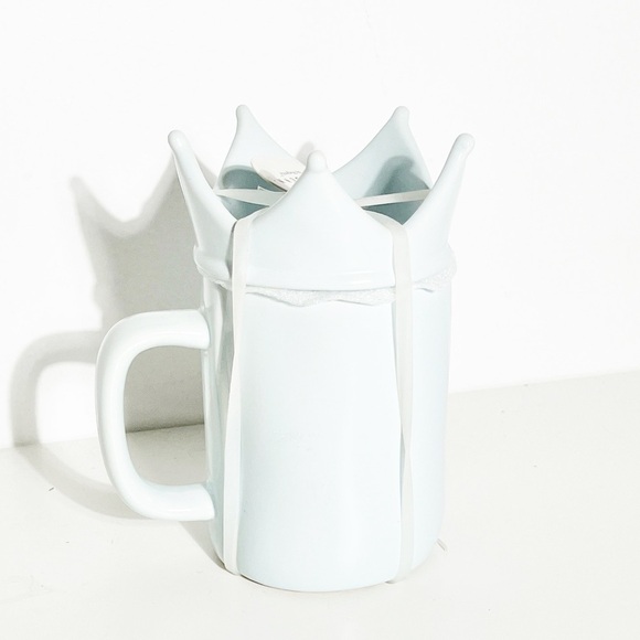 NWT Rae Dunn By Magenta BOSS MOM Light Blue Ceramic Mug With Crown Topper Lid - Picture 4 of 6